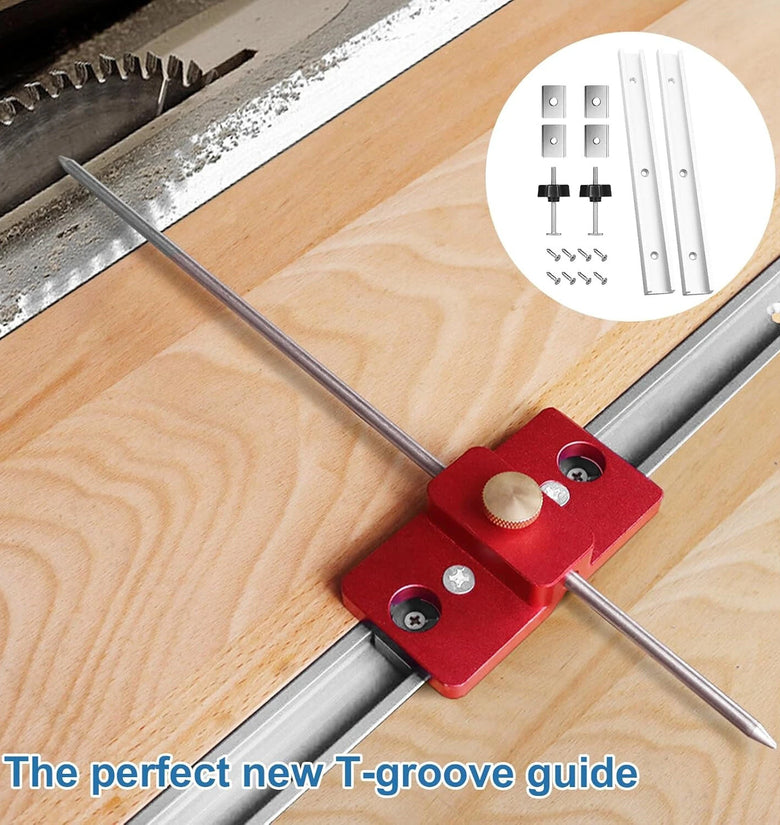 Aluminum Alloy T-Track 400mm Blue with Self Tapping Screws M8 Handles M8/M6 T-Track Sliding Nuts for Woodworking Workbench Saw