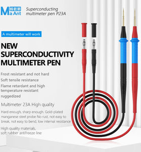 MA ANT P23A Multimeter Test Lead Set 1000V 23A 316 Stainless Steel Silicone Wire Detachable Tips
