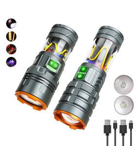 Bikight 2900LM 11 Modes High Power LED Flashlights With COB Side Light TYPE-C USB Rechargeable Mini Torch Self-protection Lamp Bright Outdoor Waterproof Camping Lights