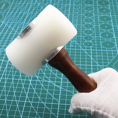 Nylon Leathercraft Carving Hammer with Wooden Handle Leather Craft Carving Hammer Cowhide Sew Harmer Stamping Tool