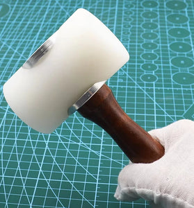 Nylon Leathercraft Carving Hammer with Wooden Handle Leather Craft Carving Hammer Cowhide Sew Harmer Stamping Tool