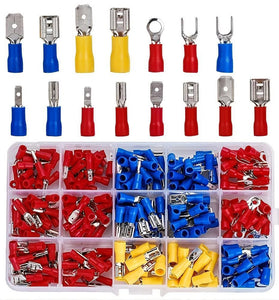 280Pcs Spade Terminals Insulated Cable Connector Electrical Wire Crimp Butt Ring Fork Set Lugs Rolled Kit