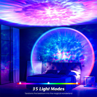 Elfeland Galaxy Projector Night Light with Sunset Effect 35 Lighting Modes Remote Control Timer Star Nebula Ceiling Projector for Bedroom Living Room Party