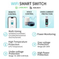 Tongou TUYA WiFi Smart MCB Circuit Breaker with Power Metering and Wireless Control 1-63A for Overcurrent and Undervoltage Protection
