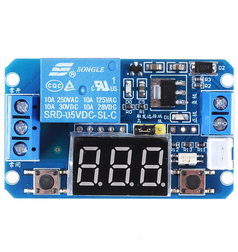 5V Trigger Time Delay Relay Module with LED Digital Display  0-999s 0-999min 0-999H Work-delay/Delay-work
