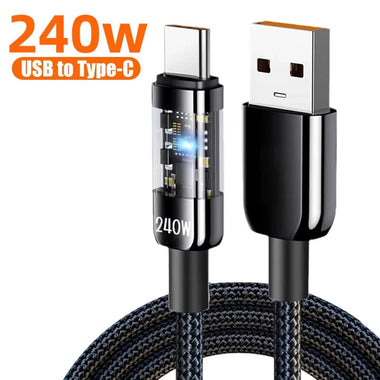 10A 240W USB-A to Type-C Cable Fast Charging Data Transmission Copper Core Line 0.25M/1M/1.5M/2M Long for iPhone 16 16 Pro 15 14 Pro Max for Huawei Pura X for Xiaomi 15 Ultra for Samsung Galaxy S25 Ultra