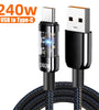 10A 240W USB-A to Type-C Cable Fast Charging Data Transmission Copper Core Line 0.25M/1M/1.5M/2M Long for iPhone 16 16 Pro 15 14 Pro Max for Huawei Pura X for Xiaomi 15 Ultra for Samsung Galaxy S25 Ultra