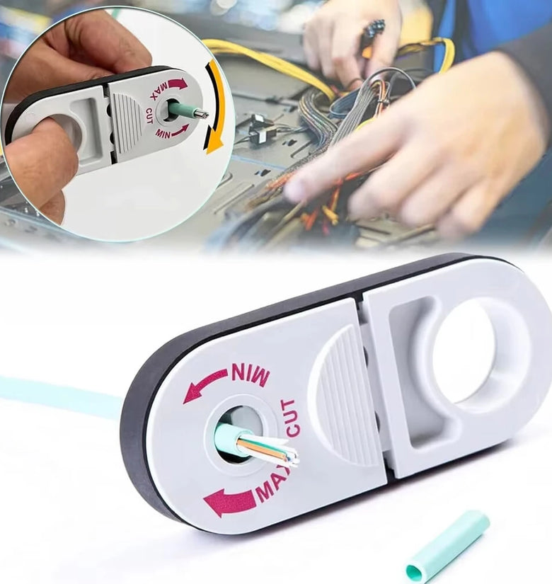 Universal Adjustable Network Cable Stripper Tool Cat5e Cat6 Cat6a Cat7 Cat8 Coaxial Wire Stripping Cutting Compact Design One Hand Operation Professional Wiring Tool