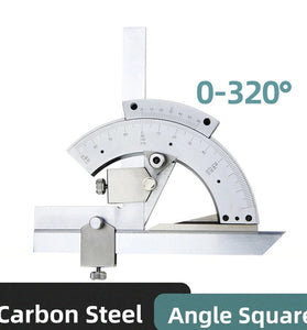 Universal Angle Ruler 0-320 Degrees High Precision No Parallax Carbon Steel Chrome Plated Laser Scale Angle Finder Protractor for Woodworking