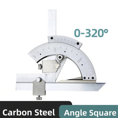 Universal Angle Ruler 0-320 Degrees High Precision No Parallax Carbon Steel Chrome Plated Laser Scale Angle Finder Protractor for Woodworking