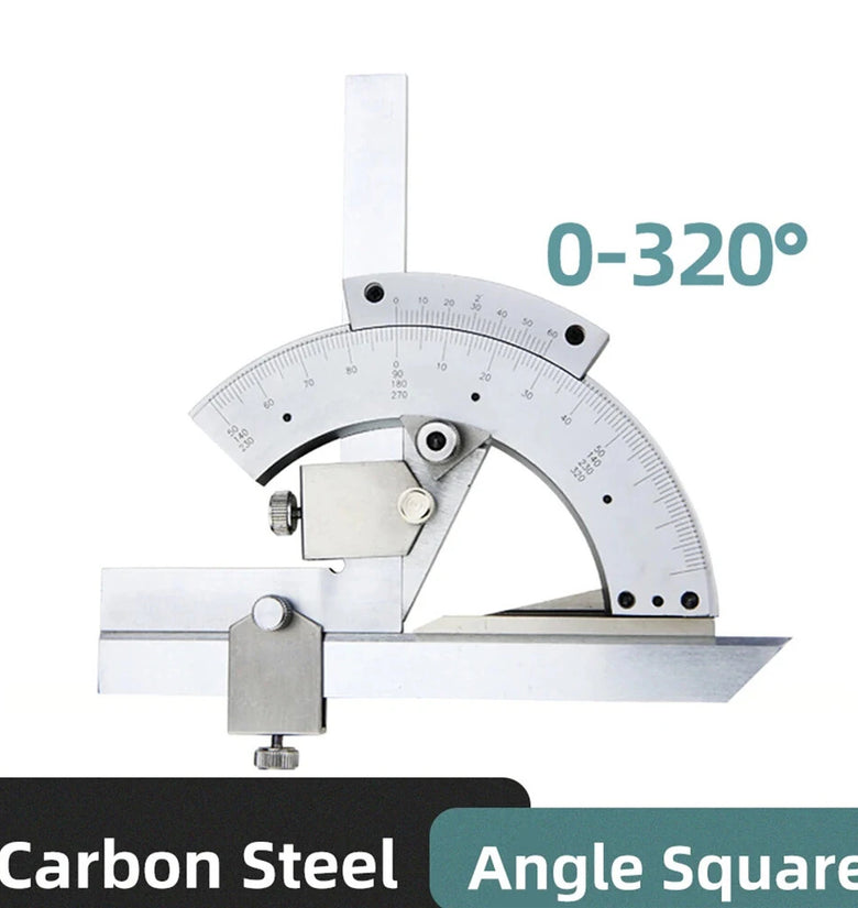 Universal Angle Ruler 0-320 Degrees High Precision No Parallax Carbon Steel Chrome Plated Laser Scale Angle Finder Protractor for Woodworking