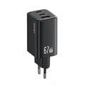 [GaN Tech] USAMS CC265 67W 3-Port USB Charger 2USB-C+USB-A Fast Charging Wall Charger Adapter EU Plug for iPhone 16 16 Pro 15 14 13 Pro Max for Xiaomi 15pro for Samsung Galaxy S25 Ultra
