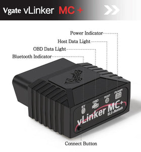 Vgate VLinker MC / MC+ Bluetooth BT3.0 / BT4.0 OBD2 Diagnostic Scanner Single Wire CAN(GMLAN) Medium Speed CAN(MS-CAN)