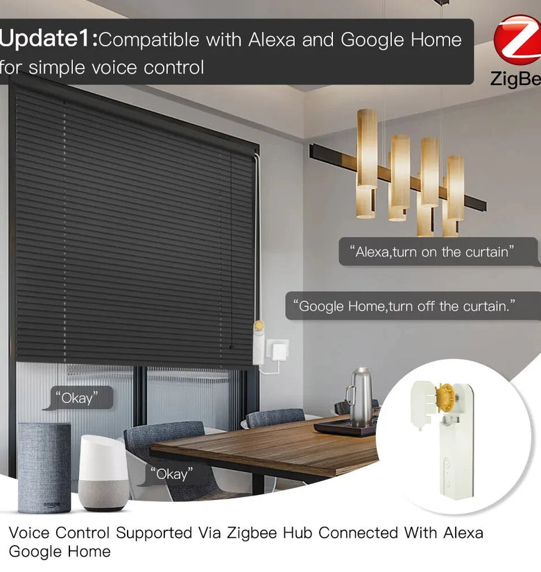MOES Zigbe Smart DIY Motorized Roller Blinds Shades Drive Motor Hub Tuya Smart Life APP Alexa Google Home Voice Control