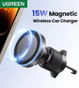 UGREEN Magnetic Car Phone Holder Wireless Charger Stand for Magsafe Car Charger LED Light for iPhone 16 15 14 Pro Max Charging