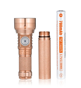 Lumintop GT NANO3.0 700LM 400M Copper Thrower Flashlight Mini LED Keychain Light With 10280 Lithium Battery USB Type C Rechargeable Mini Torch Camping Lantern Outdoor Light