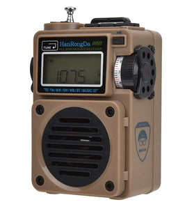HanRongDa HRD-701 Pocket Radio Portable Digital Radio FM MW SW WB 96 Stations TF Card MP3 Player Bass Sound Mini Pocket Radio for Travelling Camping