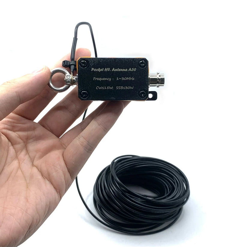 A30 1-30MHz Pocket HF Antenna Shortwave Antenna Inverted V Horizontal Balun Long Line Wideband End-fed