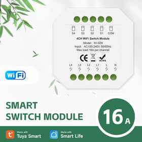IH S09 1-4CH 16A WiFi Smart Switch Module Support Timing Function for Home Automation Tuya Smart Life APP Voice Control Works with Alexa Google Home