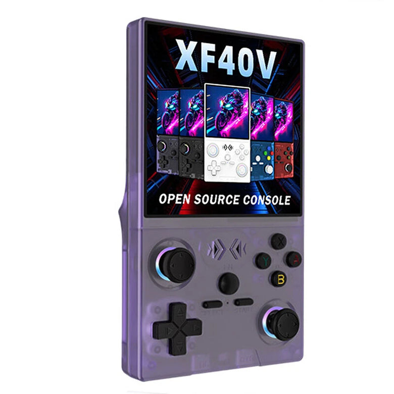 [128G] XF40V Handheld Game Console with 4 Inch IPS HD Screen RK3326 RGB Joysticks Open Source Linux System 4000mAh Battery Vibration Motor Retro Gaming Portable Emulator Gaming Console
