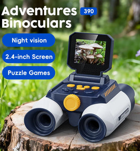 Adventures Binoculars Night Vision 1080P 10X Focusing With 2.4-Inch IPS Screen 850nm IR Night Vision 25m Range 2000mAh USB-C Rechargeable Built-In Games