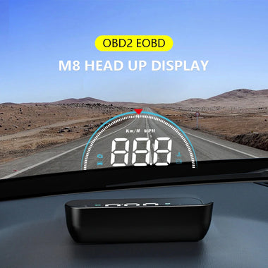 Geyiren M8 OBD2 HUD Head-up Display Car Digital Speedometer Smart System Speed Mileage Water Temp RPM Projector for Car Glass