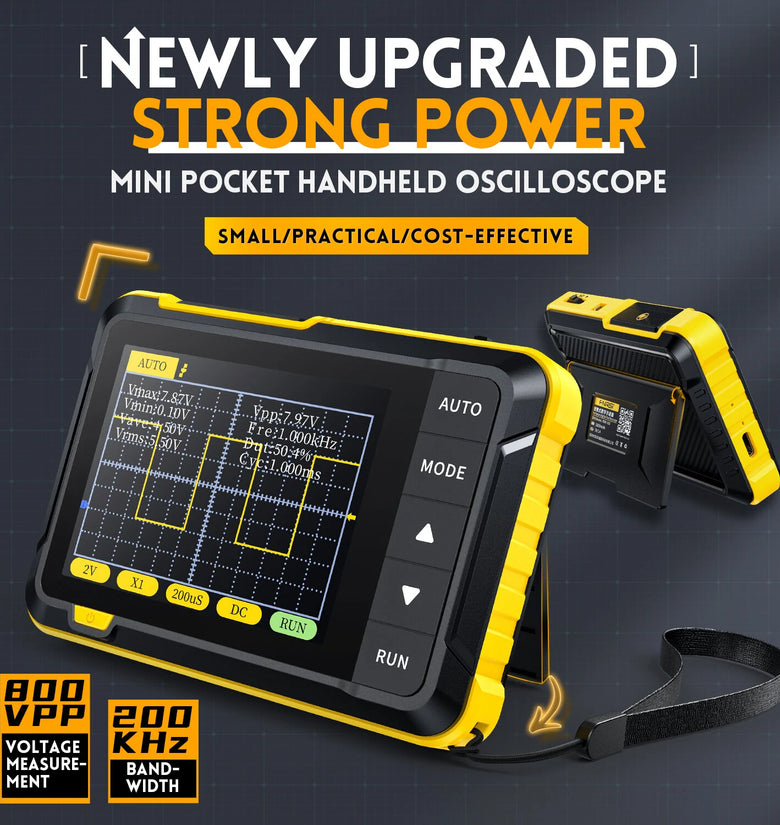 FNIRSI DSO152 Mini Handheld Digital Oscilloscope Latest Version 2.5MSa/s 200KHz Analog Bandwidth 800 VPP with PWM Output