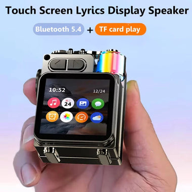 DK08 Smart Touch Screen bluetooth Speaker Mini Pocket Audio Player 40mm Driver Hands-free Call 1200mAh Battery Support TF Card Playback Portable Speakers