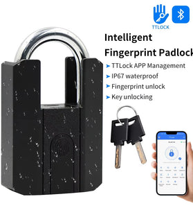 916TT IP67 TTLock Smart Padlock bluetooth APP Fingerprint Lock Keyless Bag Pad Lock Gateway Aleax Google Home Electronic Door Lock