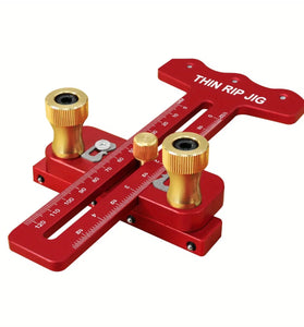 Thin Table Saw Jig Adjustable Aluminum Guide Fits 3/8 x 3/4 U Slot 1/4 x 3/8 T Slot Precision Cutting Laser Engraved Scales 3 Pulley Design