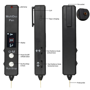 Four-in-One Multifunctional Pen 2MSa/s Sampling Rate 400KHz Bandwidth High Precision Voltage Meter Resistance Diode Oscilloscope Tester