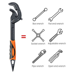 Adjustable Ratchet Wrench High Carbon Steel Multi Functional Self Locking Dual Sided Teeth Design Repair Tool Anti Corrosion Comfortable TPR Handle Large Small Sizes Versatile Wrench