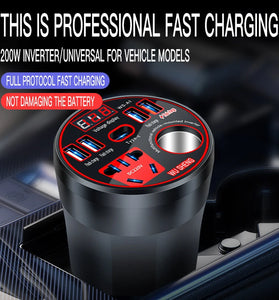 12V 24V to 220V Power Inverter with Multi-function Car Socket Charger Fast Charging for Mobile Phones Car Inverter Charger Power Converter QC3.0 USB Fast Charging