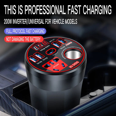 12V 24V to 220V Power Inverter with Multi-function Car Socket Charger Fast Charging for Mobile Phones Car Inverter Charger Power Converter QC3.0 USB Fast Charging