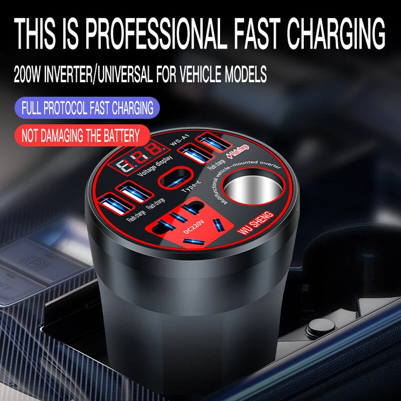 12V 24V to 220V Power Inverter with Multi-function Car Socket Charger Fast Charging for Mobile Phones Car Inverter Charger Power Converter QC3.0 USB Fast Charging