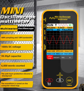 BSIDE OS1 Mini Oscilloscope Multimeter 10MHz Bandwidth 48MSa/s Sampling Rate 1000V DC Voltage Measurement Portable Multifunctional Tester for Professional Electronics Troubleshooting