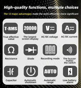 BSIDE S500 Smart Graphic Multimeter 3.2 Inch TFT Screen 1000V DC AC Voltage 10A Current High Precision Portable Tester Electric Measurement Tool