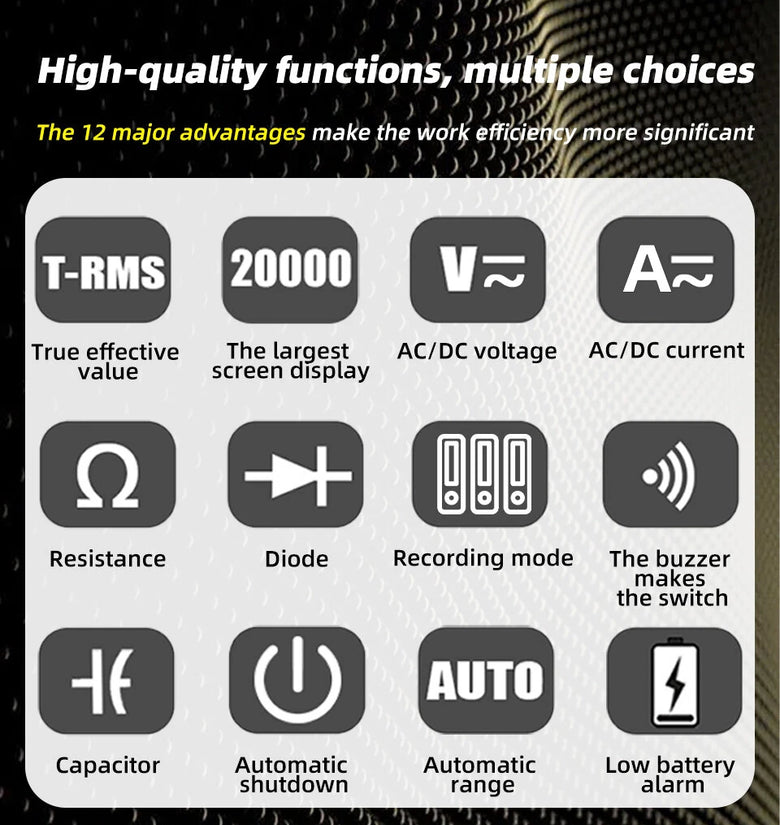 BSIDE S500 Smart Graphic Multimeter 3.2 Inch TFT Screen 1000V DC AC Voltage 10A Current High Precision Portable Tester Electric Measurement Tool