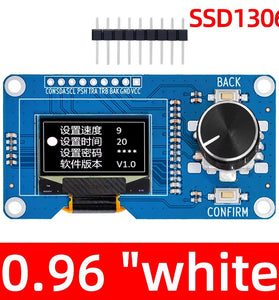 0.96/1.3 inch White Oled Display Screen Combined with EC11 Rotary Encoder Module IIC Interface for Arduinos