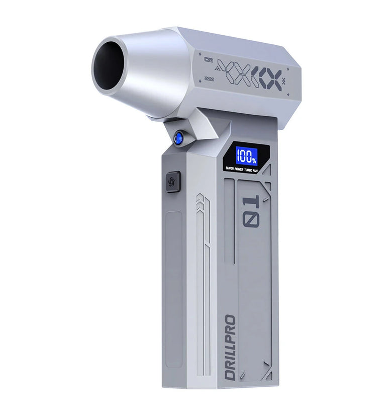 Drillpro Z1 120000RPM High Speed 29mm Brushless Motor Turbo Fan with Various Nozzles Rechargeable 5200mAh Battery Compact Design Multi-Gear Adjustable Powerful Wind Tool