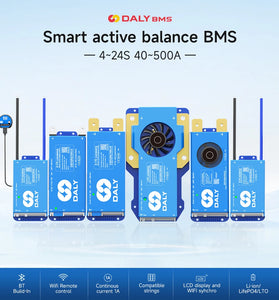 DALY Smart BMS Active Balance WiFi BMS Built-in bluetooth+RS485+CAN CANBUS BMS 4S-24S 150A/200A for Lifepo4 Li-ion Battery