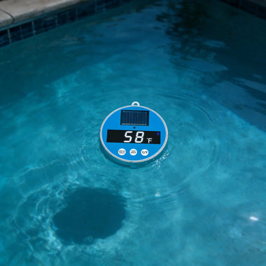Solar Powered Floating Pool Thermometer Digital LED Display With 3-Color Temperature Light C/F Switchable For Swimming Pools Hot Tubs Spas