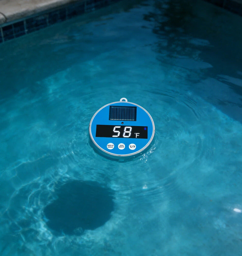 Solar Powered Floating Pool Thermometer Digital LED Display With 3-Color Temperature Light C/F Switchable For Swimming Pools Hot Tubs Spas
