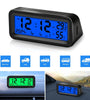 Solar Car Digital Clock Date Week Temperature Humidity LCD Backlit Display for Dashboard Car Clock Automobiles Internal Stick-On