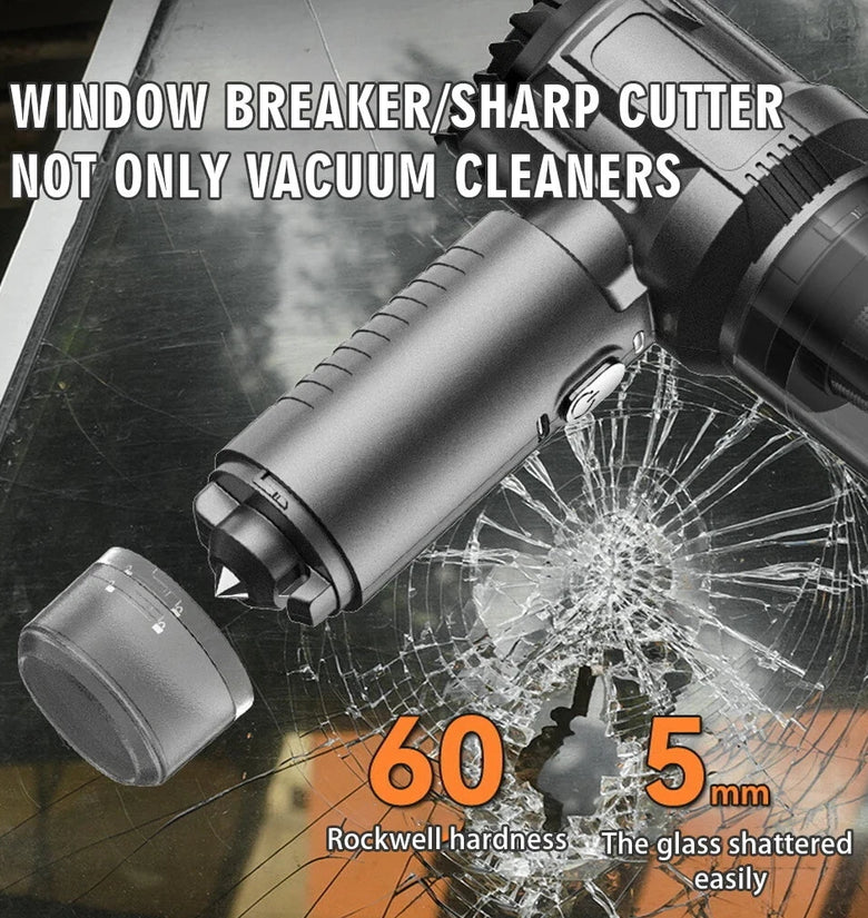 Wireless Handheld Car Vacuum Cleaner With Window Breaking Hammer Portable Home Desktop Dust Remover Power Tool