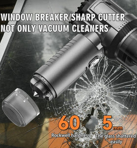 Wireless Handheld Car Vacuum Cleaner With Window Breaking Hammer Portable Home Desktop Dust Remover Power Tool