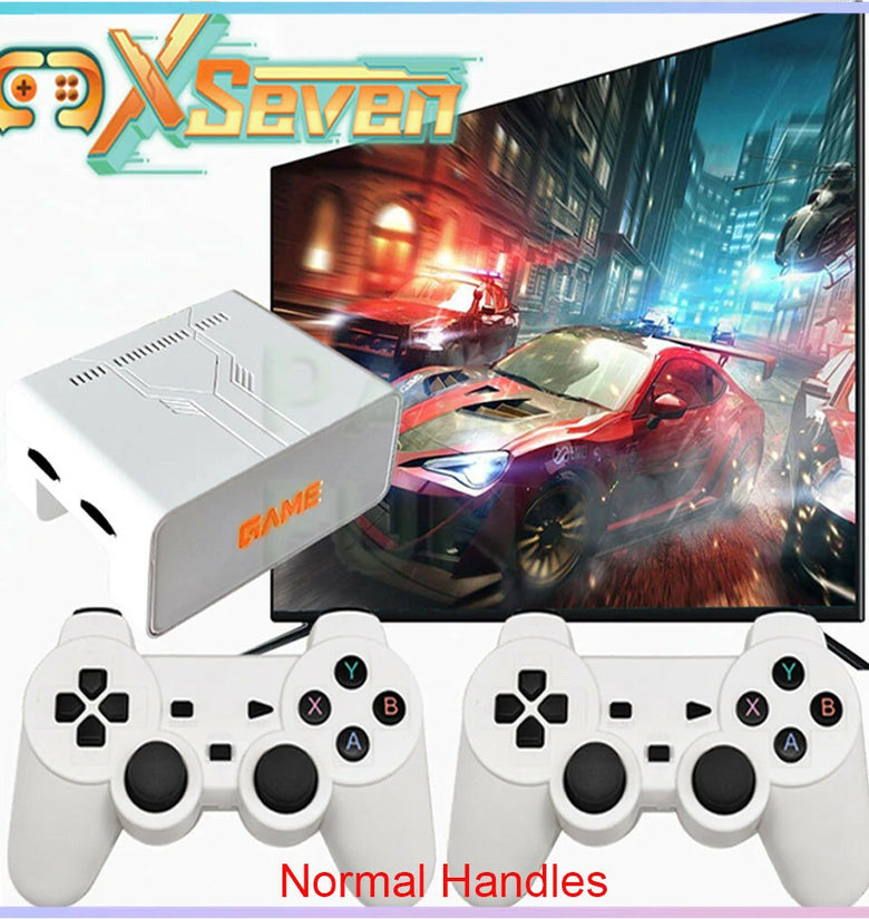 X7 Magic TV Game Console Linux Portable Video Game box Console 2.4G Wireless Tv Stick Retro For PSP Family 4K 64+256G 12000 GAMES With bracket