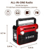 X-BASS Handheld Radio FM AM SW Radio Built-in Magnetic Speaker Support USB BT TF Headphone Music Player with Multi-band Household Flashlight Indoors Outdoors Use