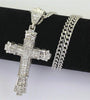 Rhinestone Cross Pendant Necklace Charm Shiny Zircon Cross Necklace for Men Women Hiphop Necklaces Fashion Jewelry Gifts