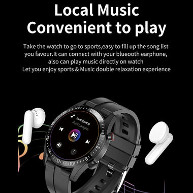 H1 1.28-inch HD Screen bluetooth Call Heart Rate Blood Pressure Monitor Sleep Monitoring Multi-sport Modes IP67 Waterproof Smart Watch